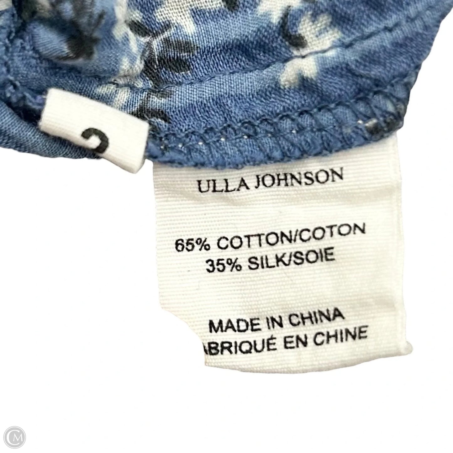 Blouse Short Sleeve By Ulla Johnson In Blue & White, Size: S