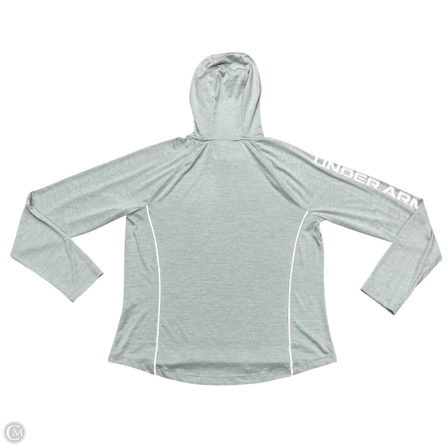 Athletic Top Long Sleeve Hoodie By Under Armour In Grey, Size: Xl