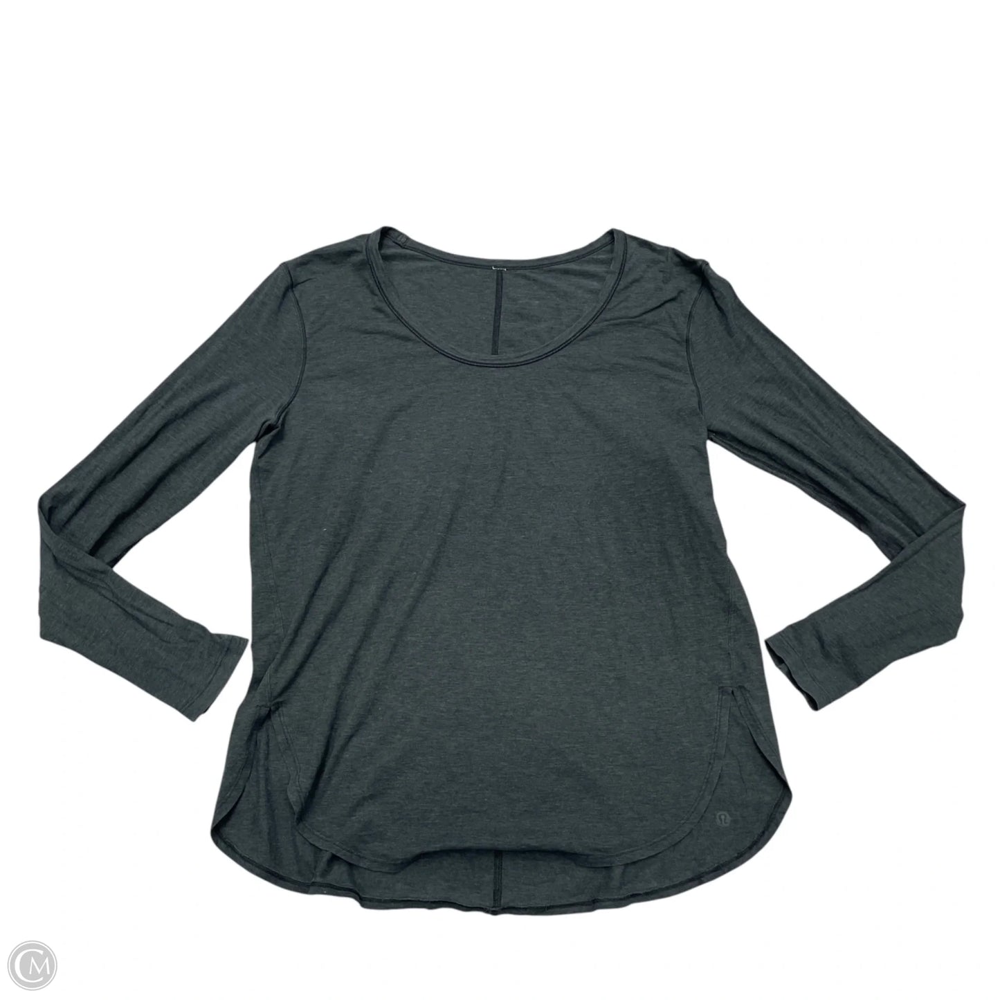 Athletic Top Long Sleeve Collar By Lululemon In Grey, Size: M