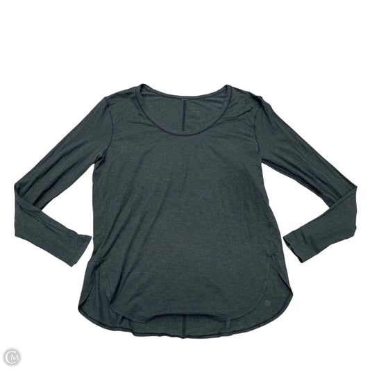 Athletic Top Long Sleeve Collar By Lululemon In Grey, Size: M