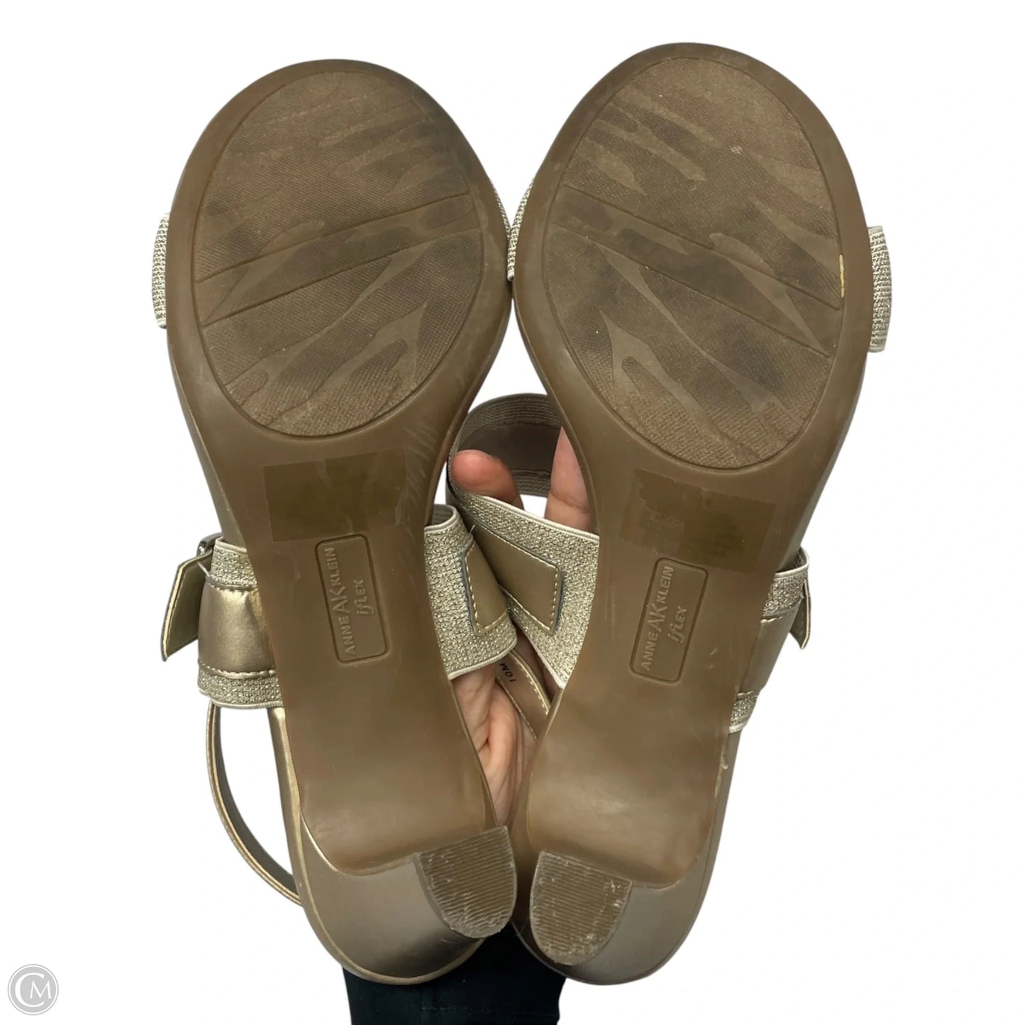 Sandals Heels Block By Anne Klein In Gold, Size: 10