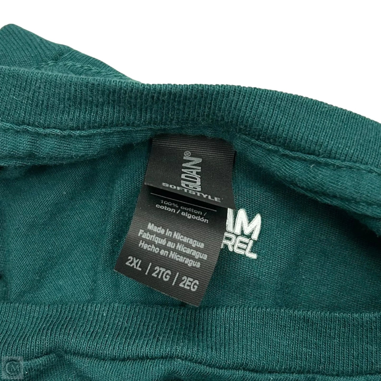 Athletic Top Short Sleeve By Gildan In Green, Size: 2x