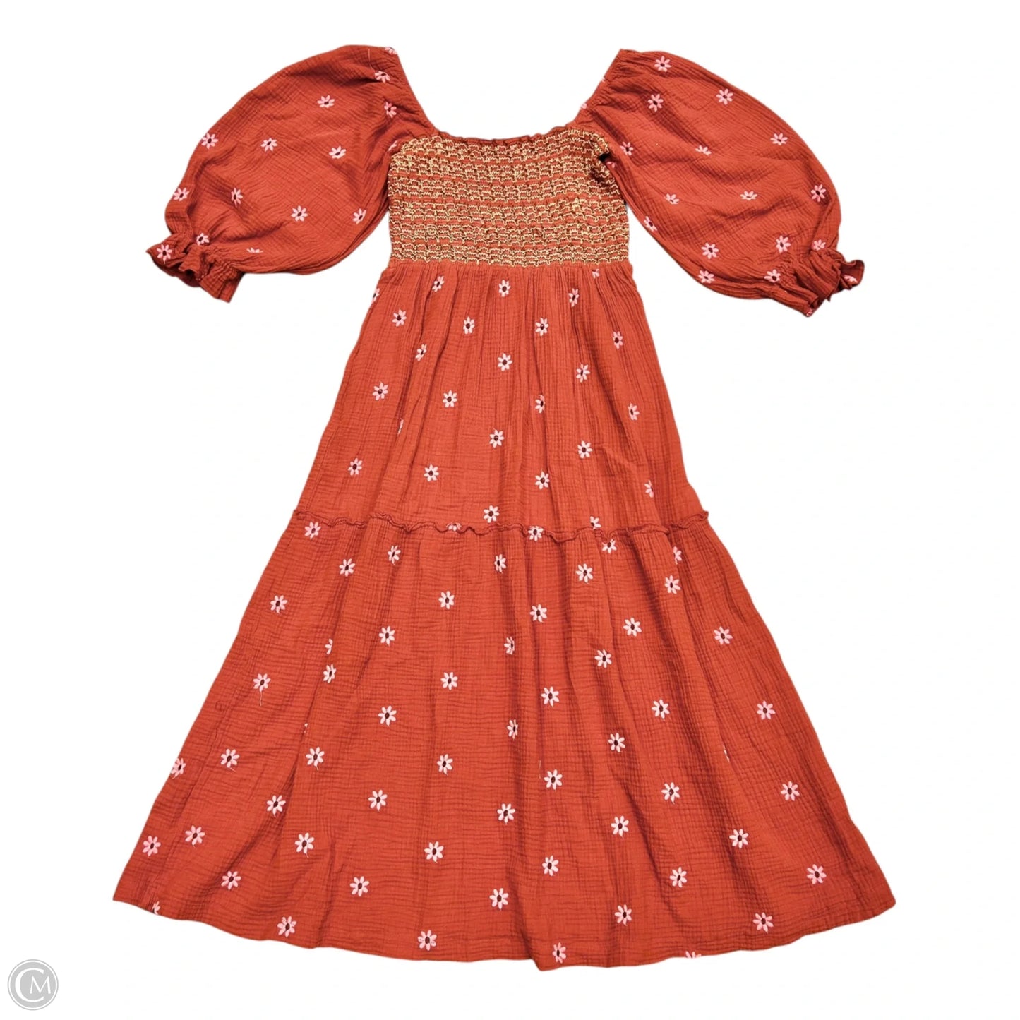 Dress Casual Maxi In Orange & Pink, Size: L