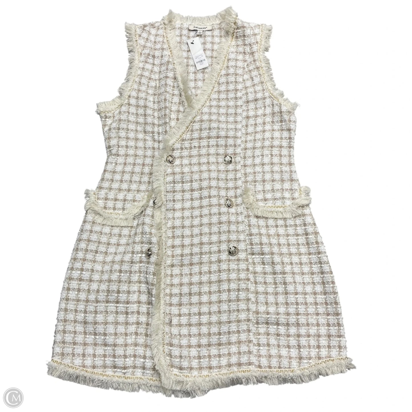 Vest Other By Francesca’s In Cream & Tan, Size: L