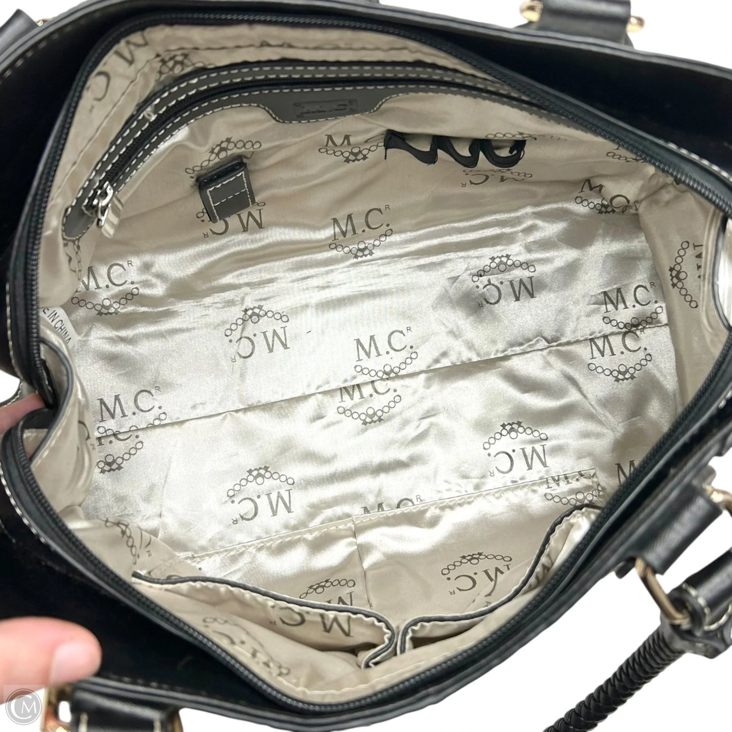 Handbag Leather By Mac, Size: Medium