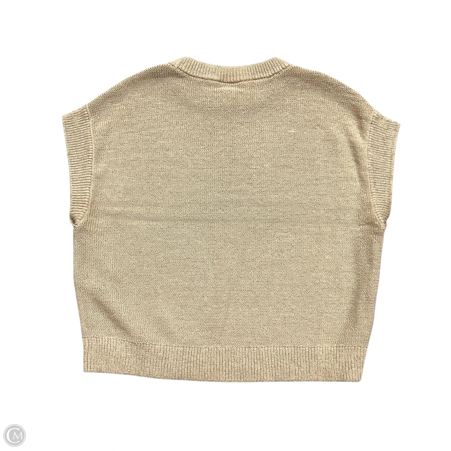 Sweater Short Sleeve By Loft In Tan, Size: L