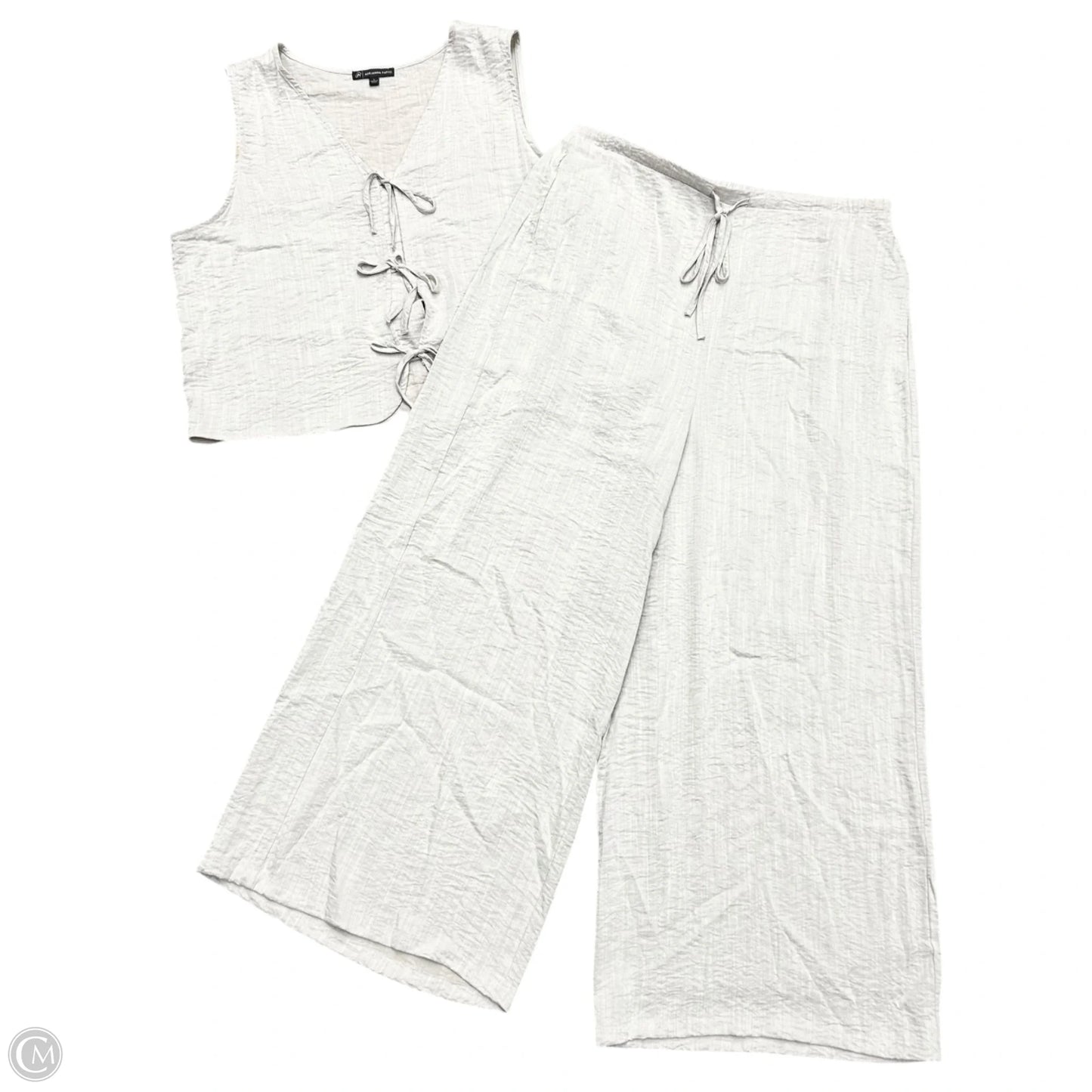 Pants Set 2pc By Adrianna Papell In Beige, Size: L
