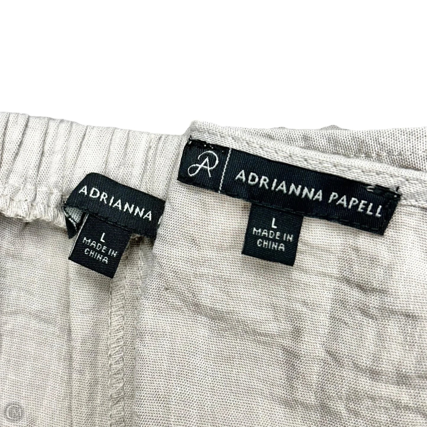 Pants Set 2pc By Adrianna Papell In Beige, Size: L
