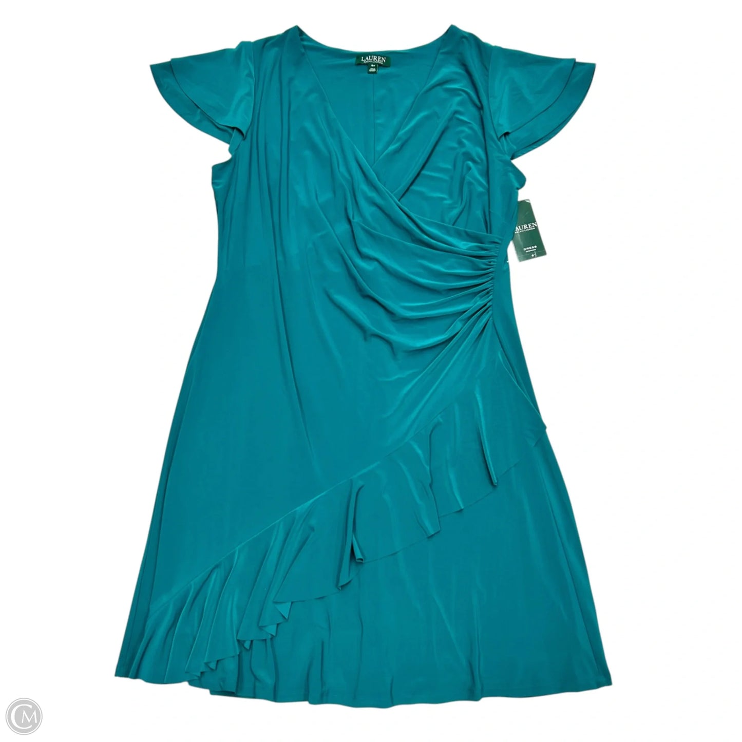 Dress Party Midi By Lauren By Ralph Lauren In Teal, Size: Xl