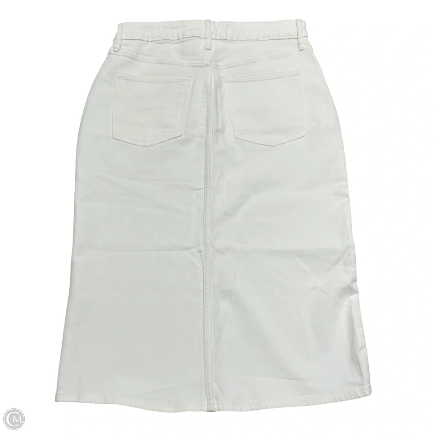 Skirt Midi By Gap In White Denim, Size: 8