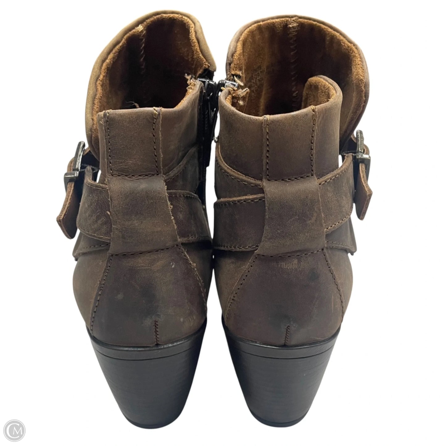 Boots Ankle Heels By Boc In Brown, Size: 7