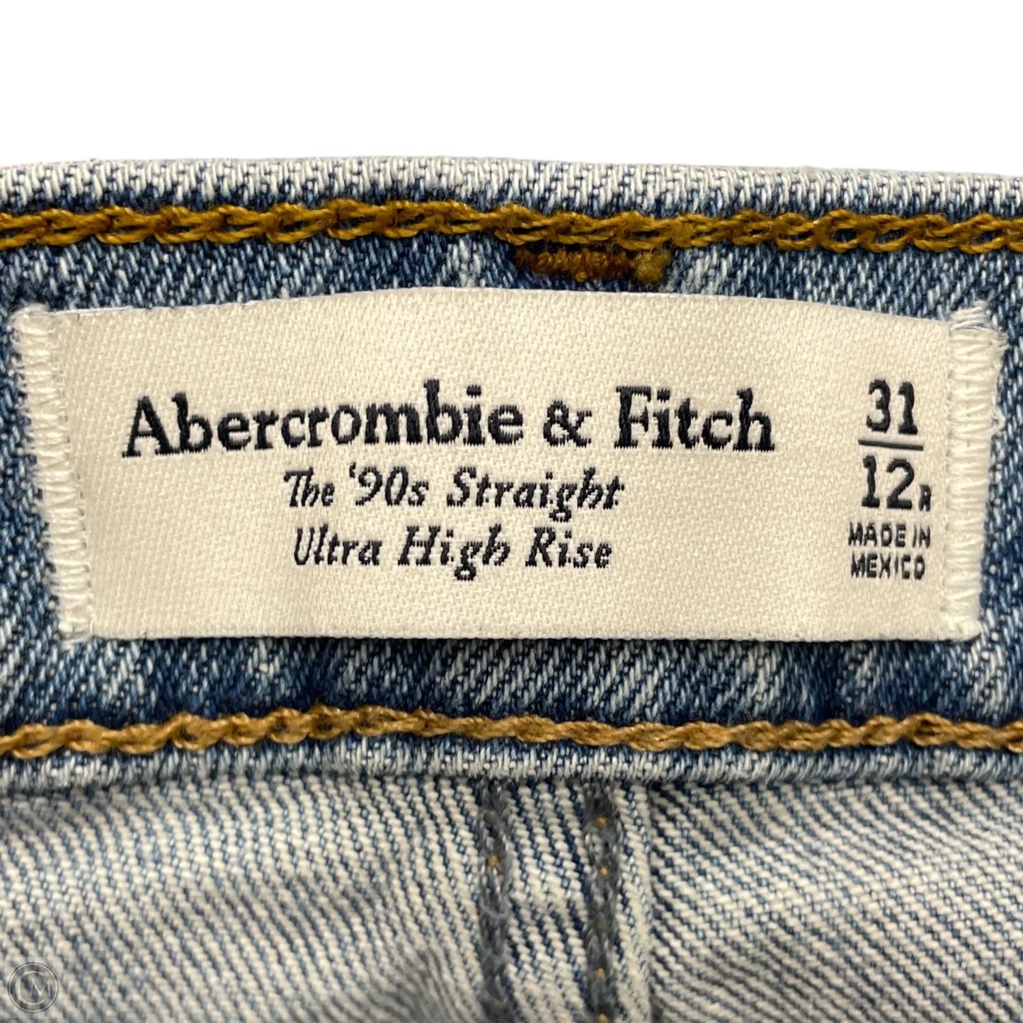 Jeans Straight By Abercrombie And Fitch In Blue Denim, Size: 12