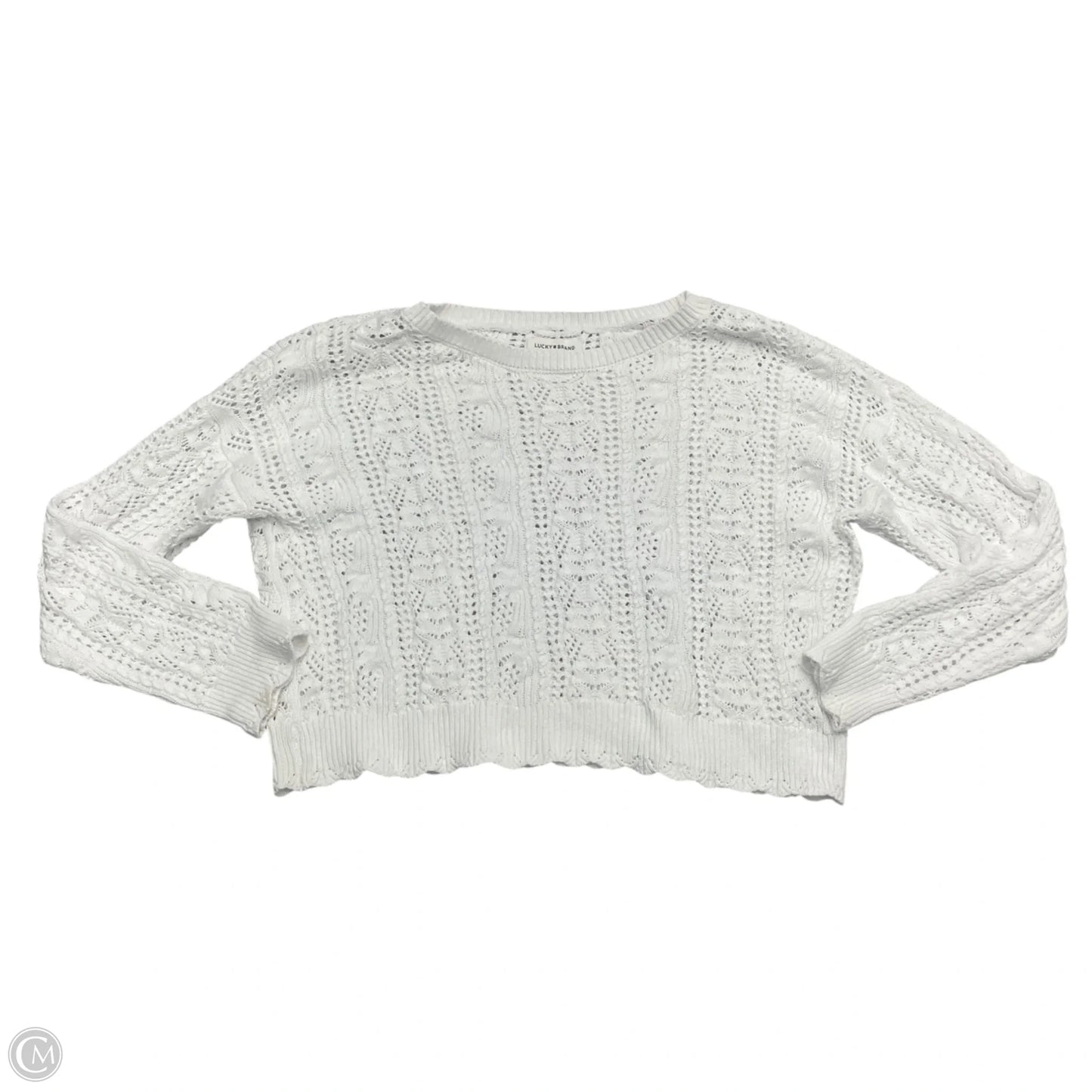 Sweater By Lucky Brand In White, Size: Xl