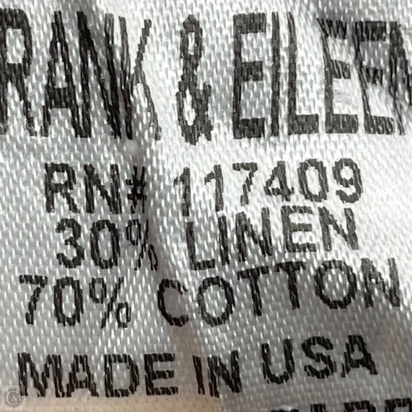 Blouse Long Sleeve By Frank And Eileen In Blue & White, Size: Xs