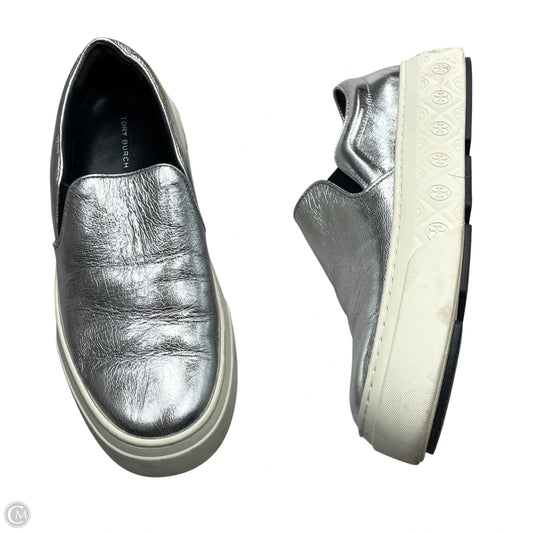 Shoes Designer By Tory Burch In Silver, Size: 7