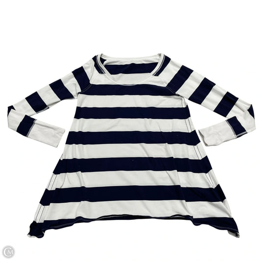 Athletic Top Long Sleeve Collar By Lululemon In Blue & White, Size: M