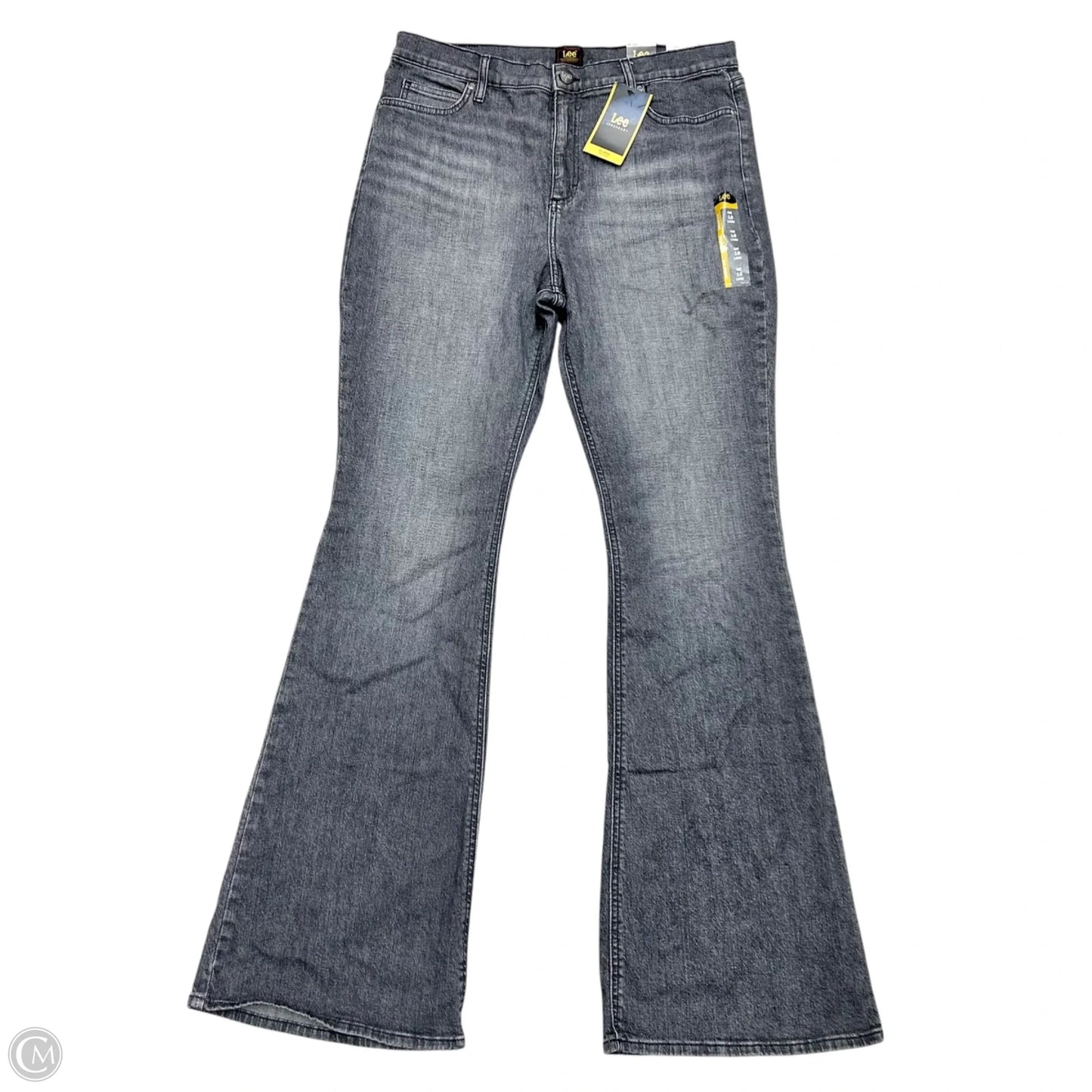 Jeans Flared By Lee In Grey Denim, Size: 16L