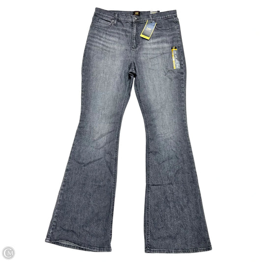 Jeans Flared By Lee In Grey Denim, Size: 16L