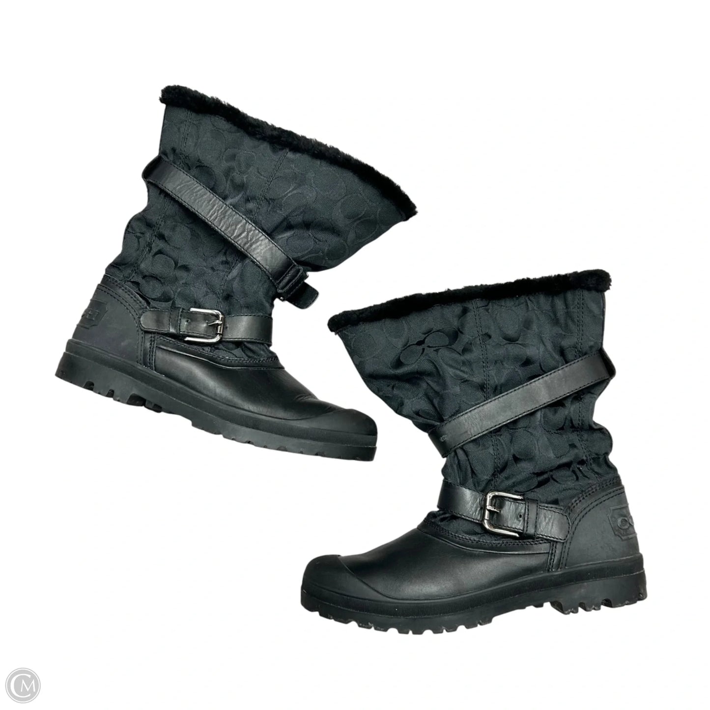 Boots Designer By Coach In Black, Size: 9.5