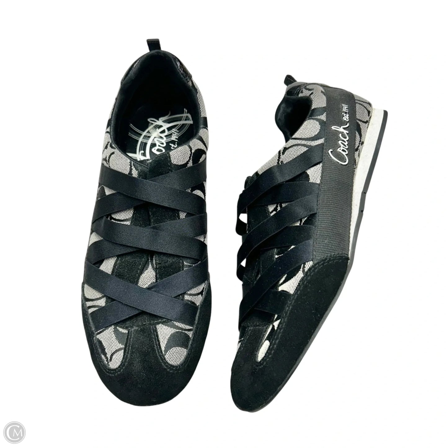 Shoes Designer By Coach In Black & Grey, Size: 9.5
