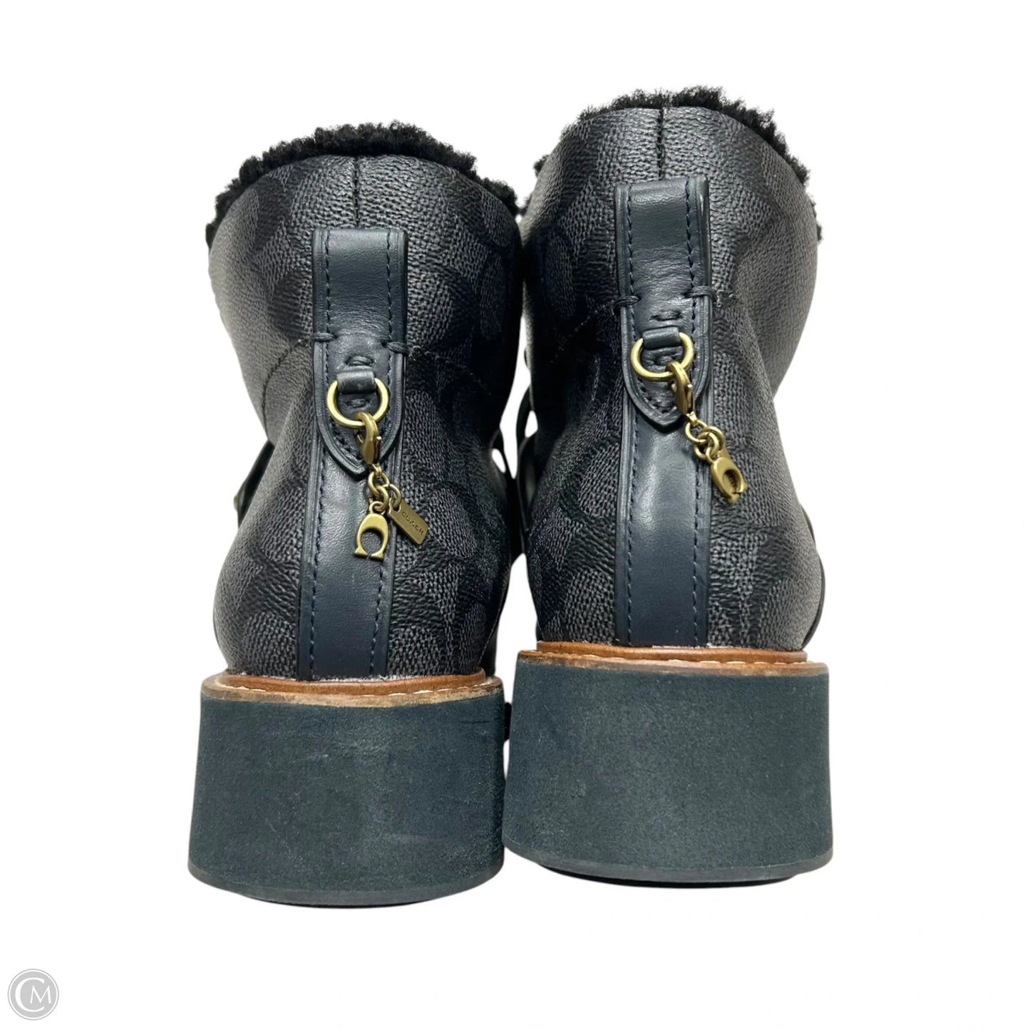Boots Designer By Coach In Black & Grey, Size: 10