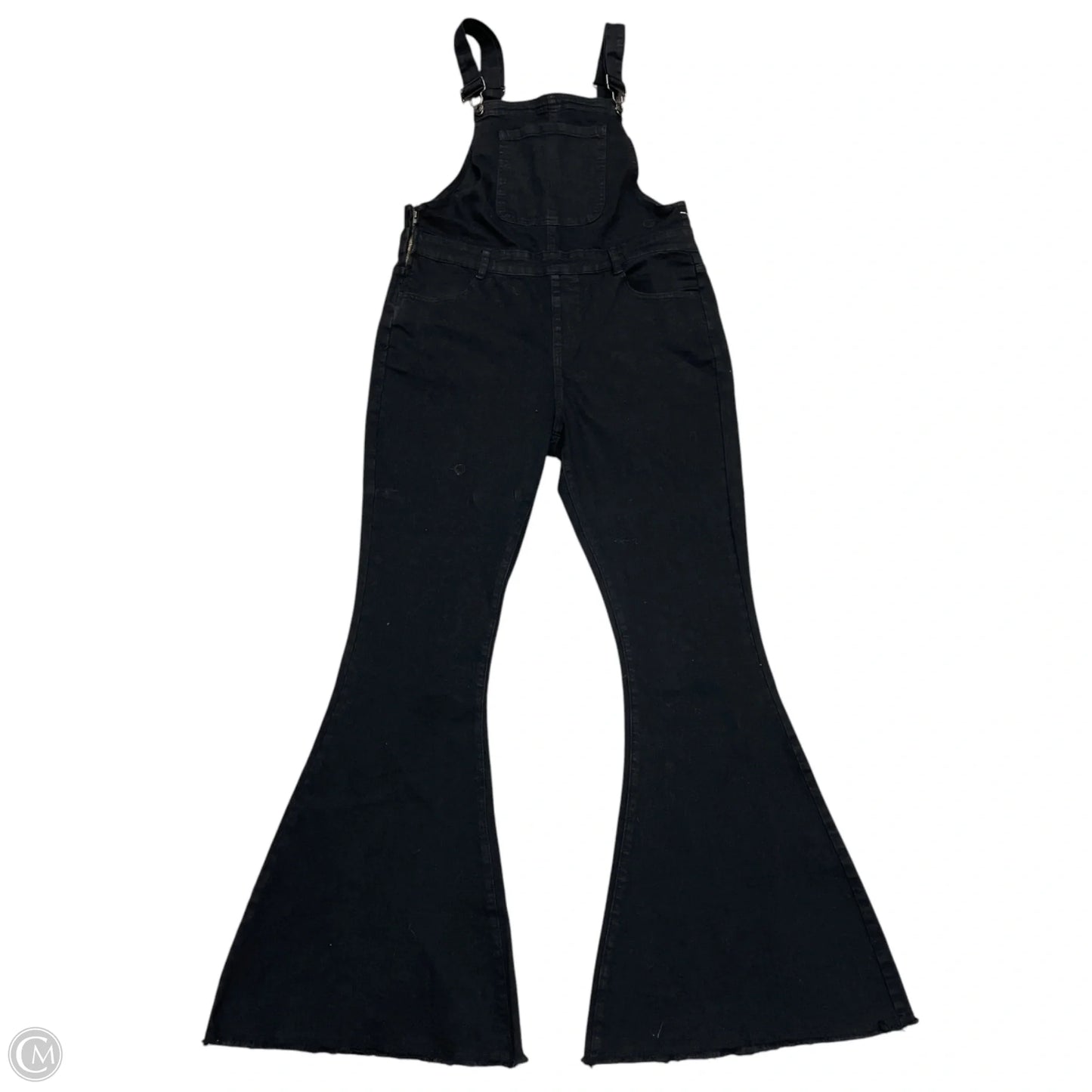 Overalls By Pink Lily In Black Denim, Size: L