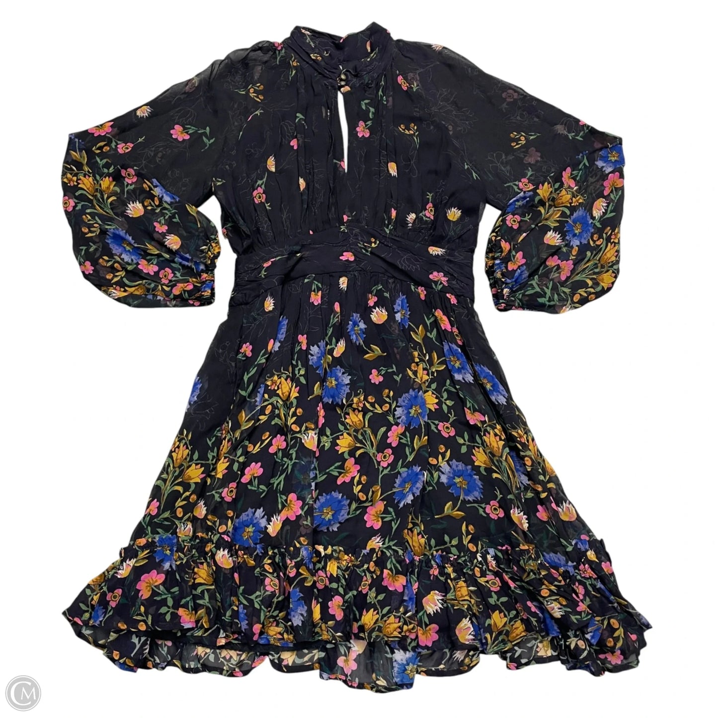 Dress Party Short By Anthropologie In Black & Pink, Size: S