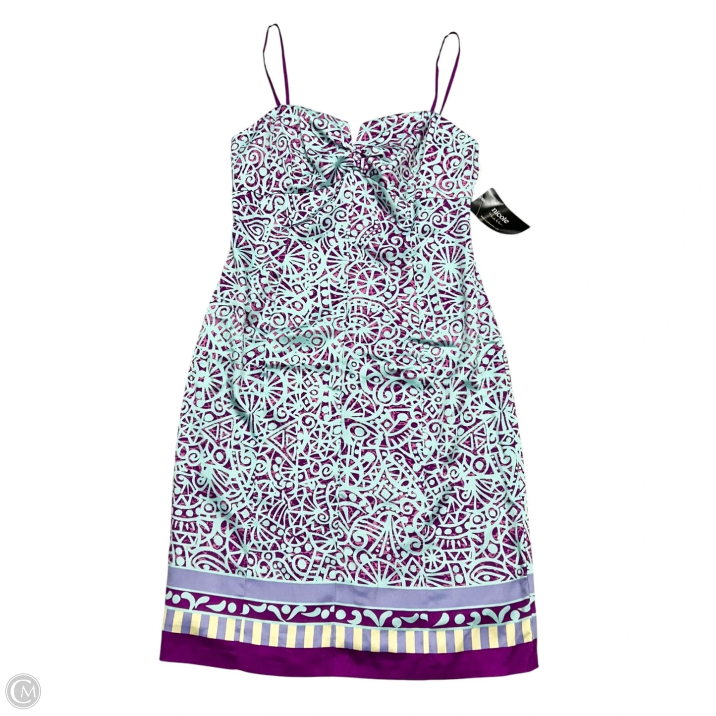 Dress Party Midi By Nicole Miller In Blue & Purple, Size: M