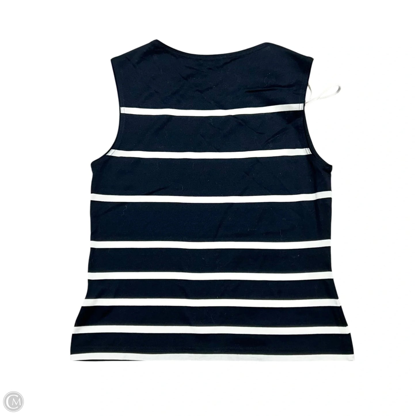 Top Sleeveless Designer By Escada In Navy & White, Size: S
