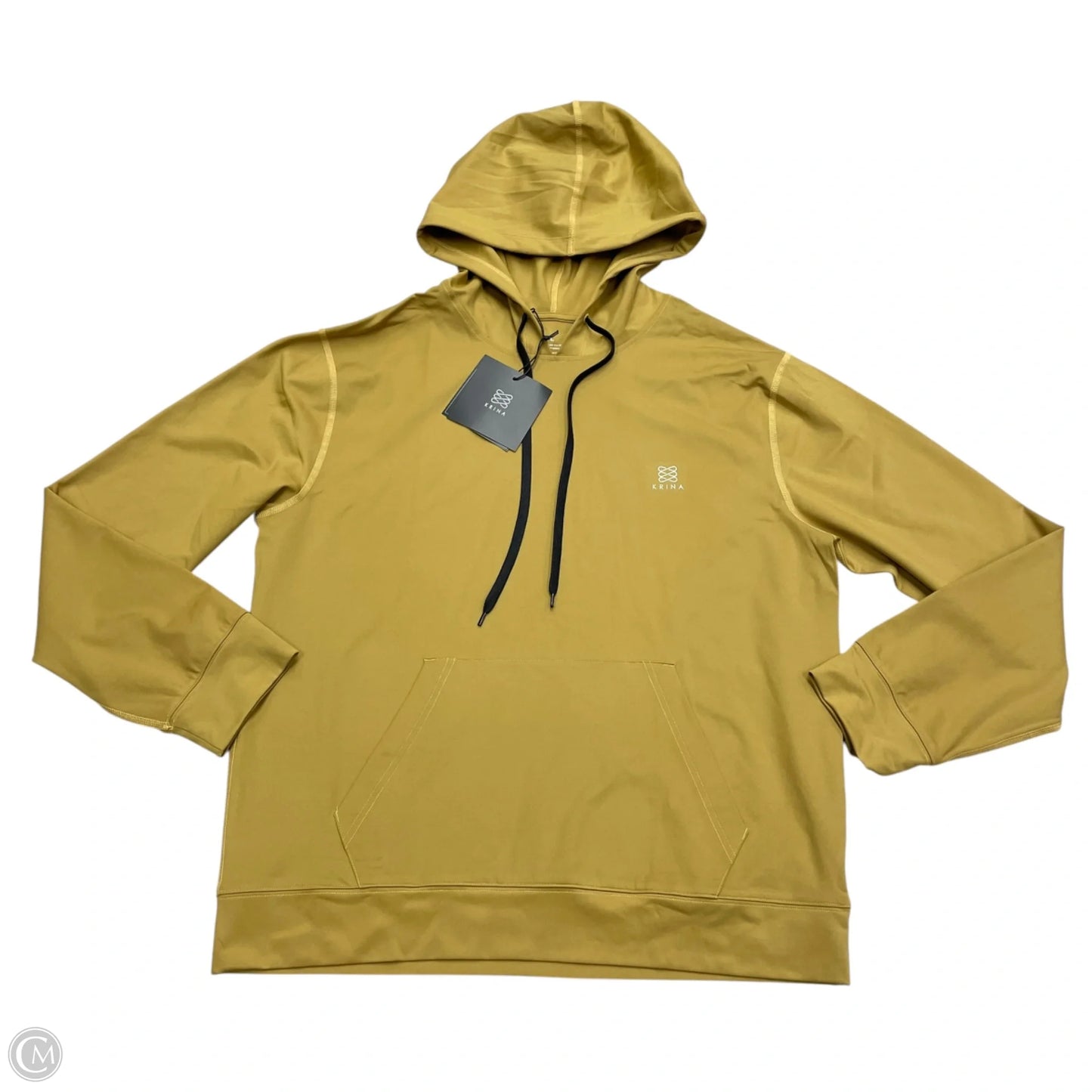 Athletic Sweatshirt Hoodie By Krina In Gold, Size: L