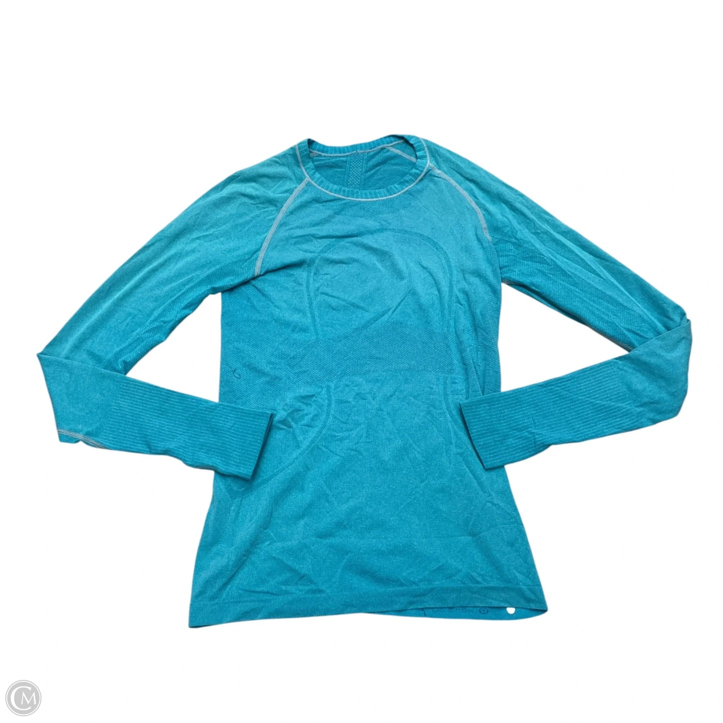 Athletic Top Long Sleeve Collar By Lululemon In Blue, Size: M