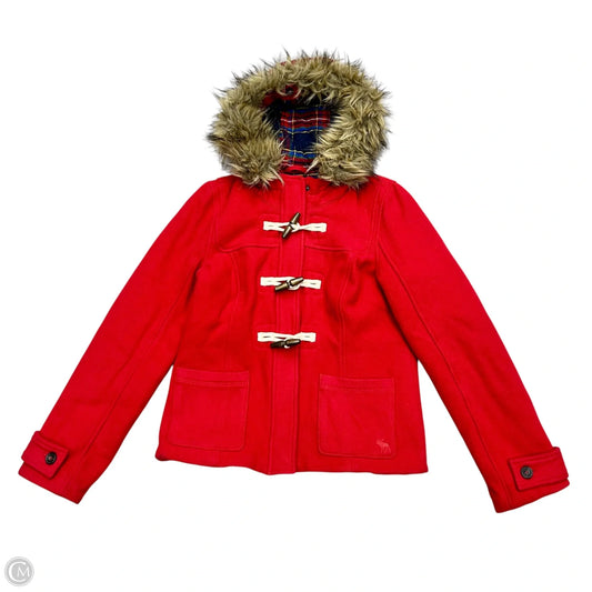 Coat Peacoat By Abercrombie And Fitch In Red, Size: L