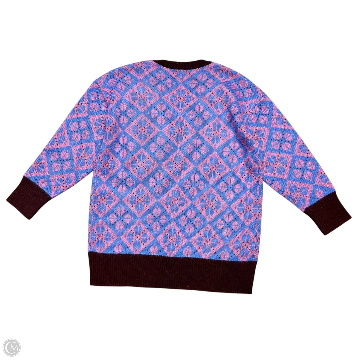 Sweater Cardigan Designer By Kate Spade In Blue & Pink, Size: Xs