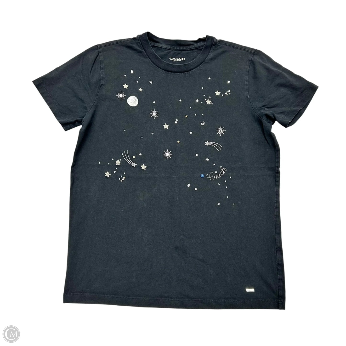 Top Short Sleeve Designer By Coach In Black, Size: Xs