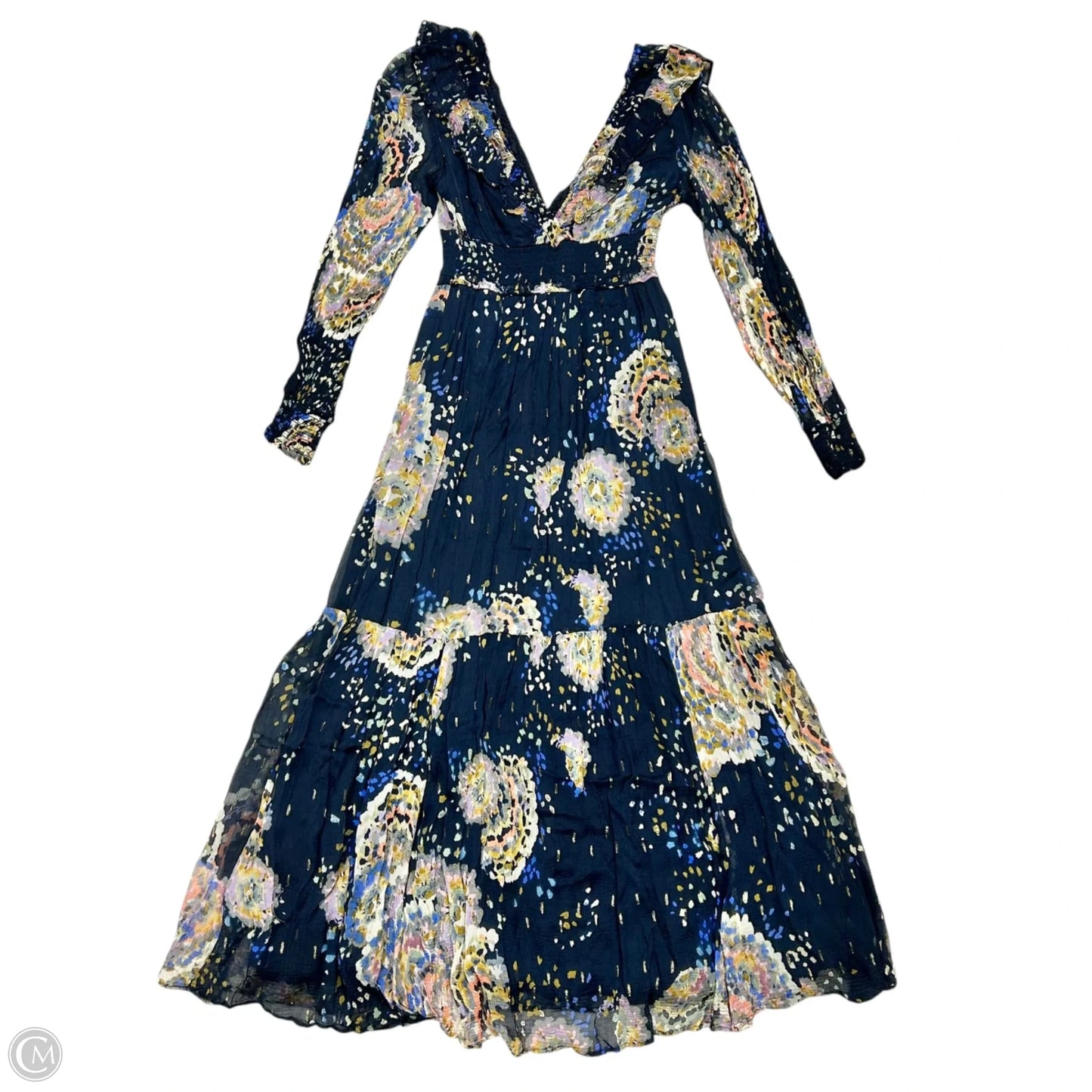 Dress Party Long By Anthropologie In Navy, Size: Xs