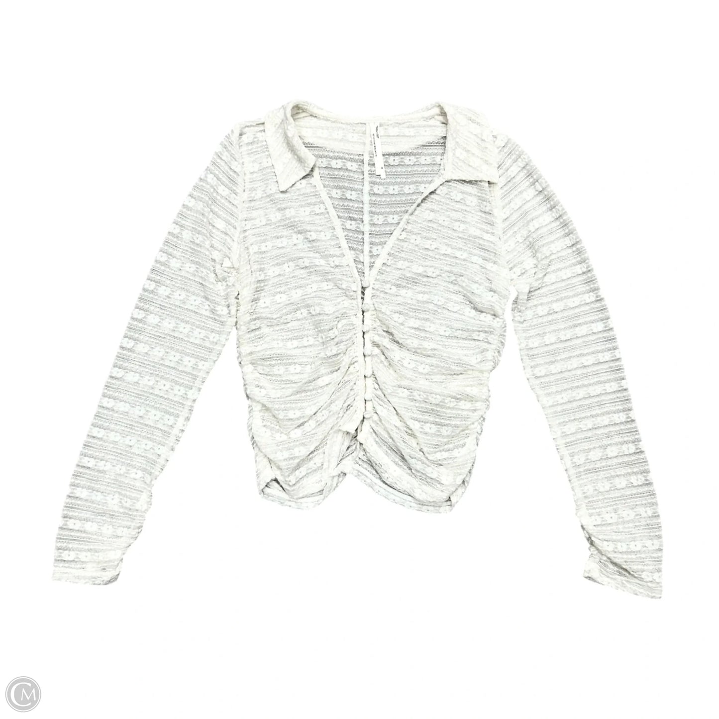 Top Long Sleeve By Anthropologie In Ivory, Size: M