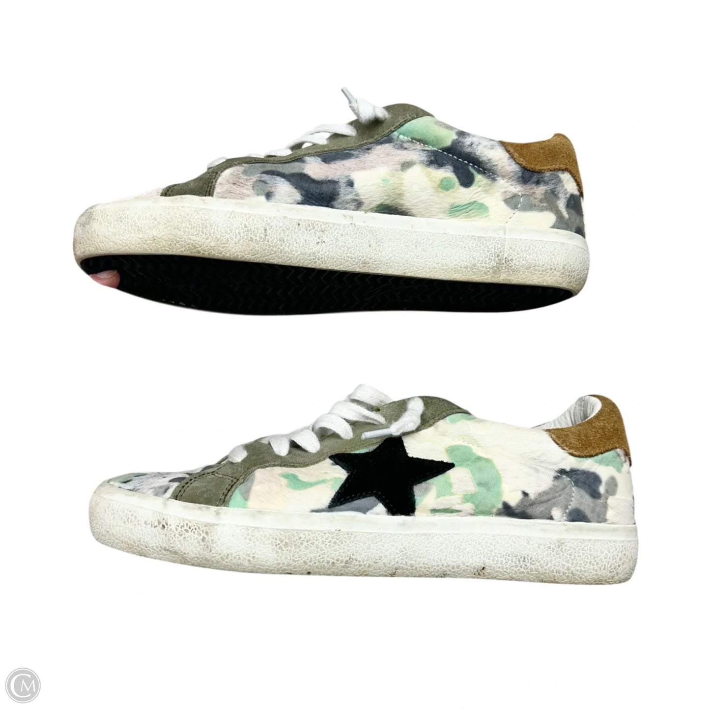 Shoes Sneakers By Vintage Havana In Green & White, Size: 6.5