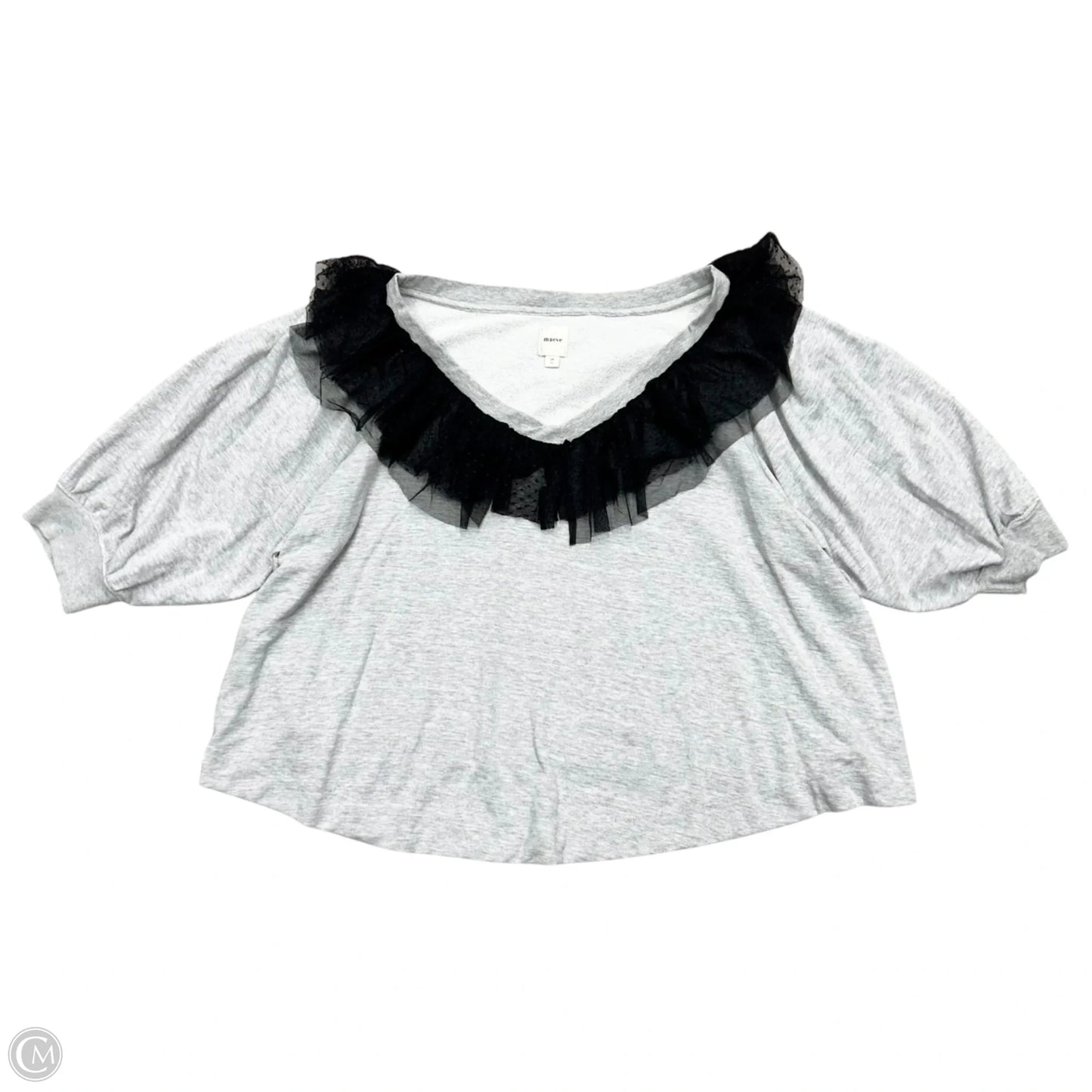 Sweatshirt Crewneck By Maeve In Black & Grey, Size: 2x