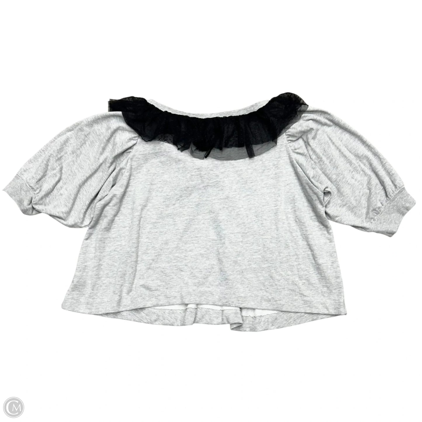 Sweatshirt Crewneck By Maeve In Black & Grey, Size: 2x