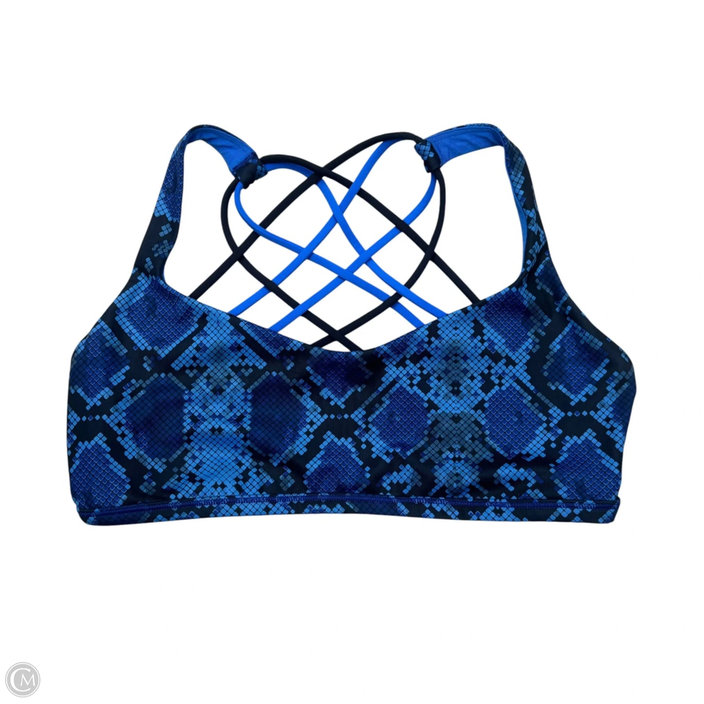 Athletic Bra By Lululemon In Black & Blue, Size: M