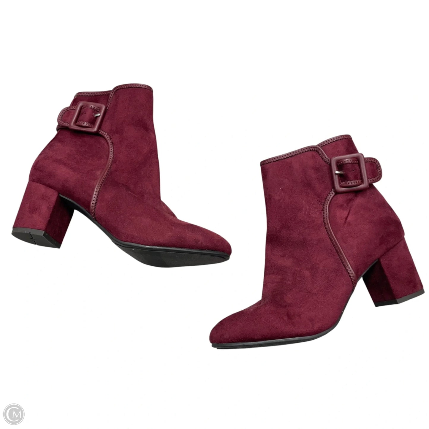 Boots Ankle Heels By White Mountain In Maroon, Size: 8