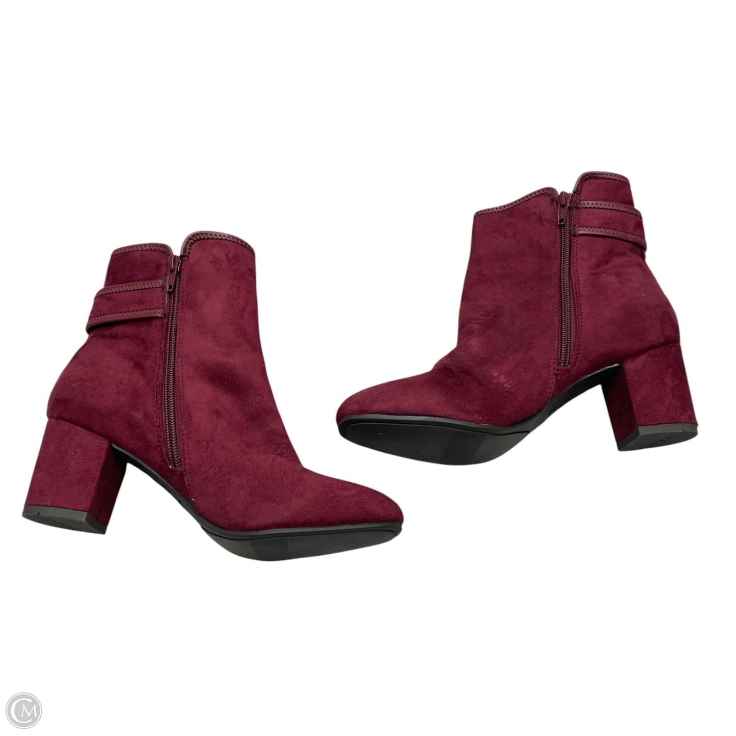 Boots Ankle Heels By White Mountain In Maroon, Size: 8