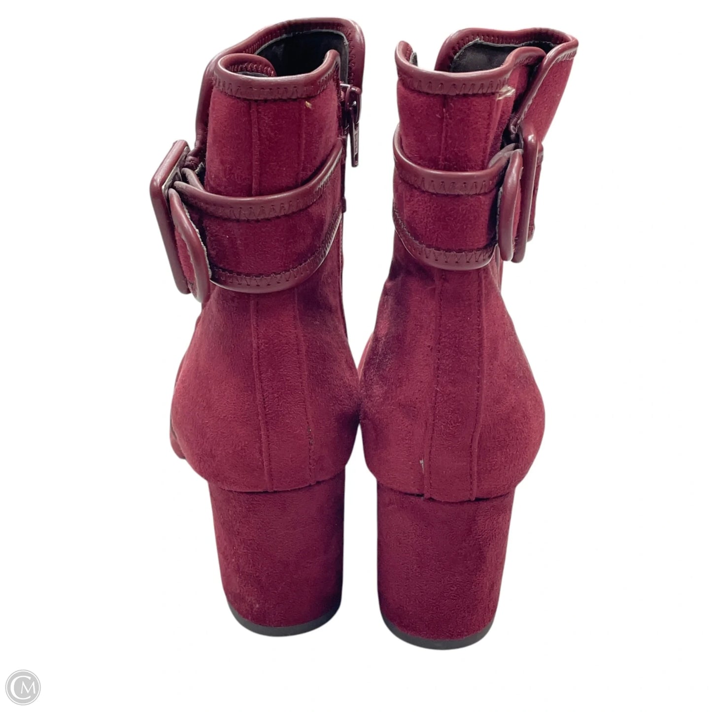 Boots Ankle Heels By White Mountain In Maroon, Size: 8