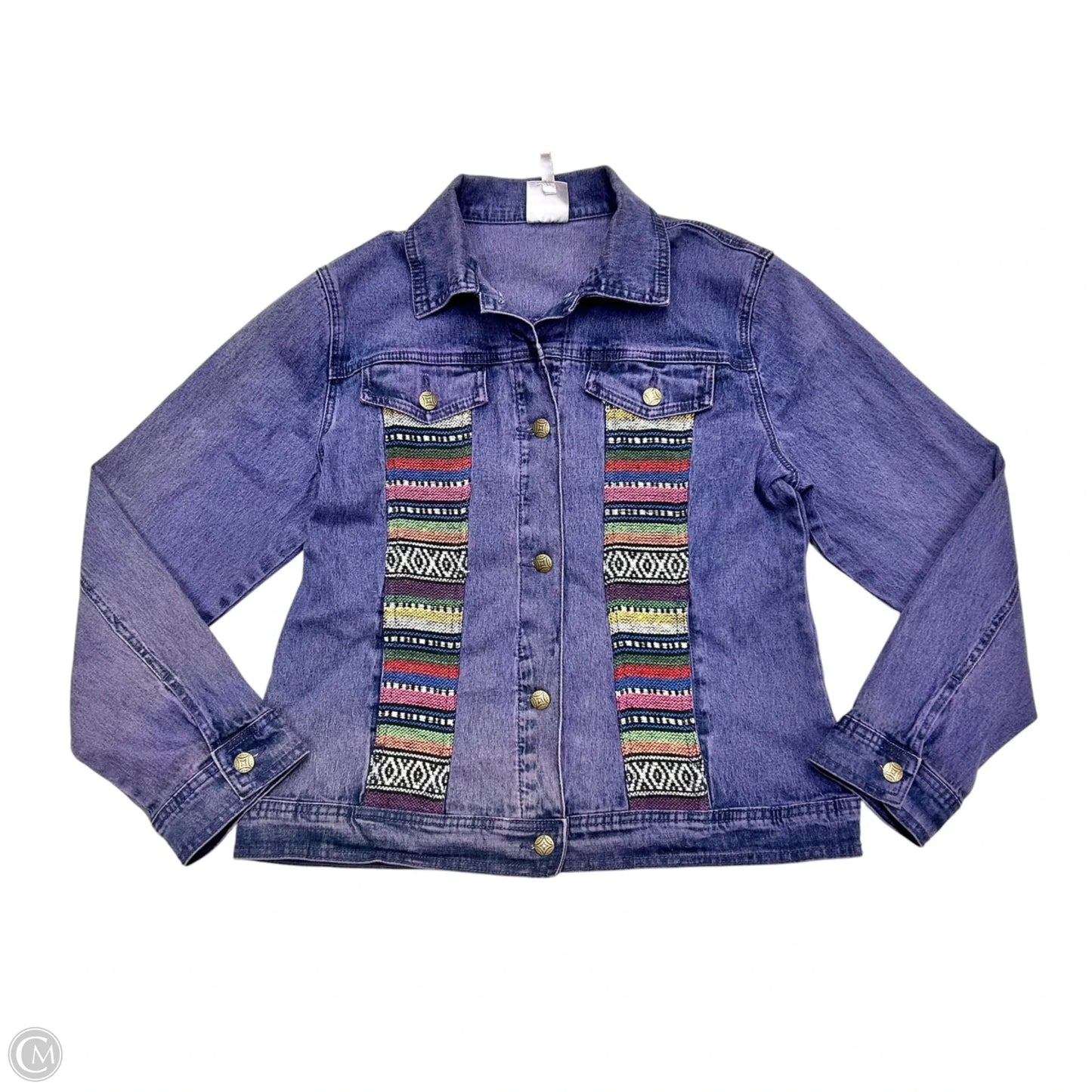 Jacket Denim By Dg2 In Purple Denim, Size: M
