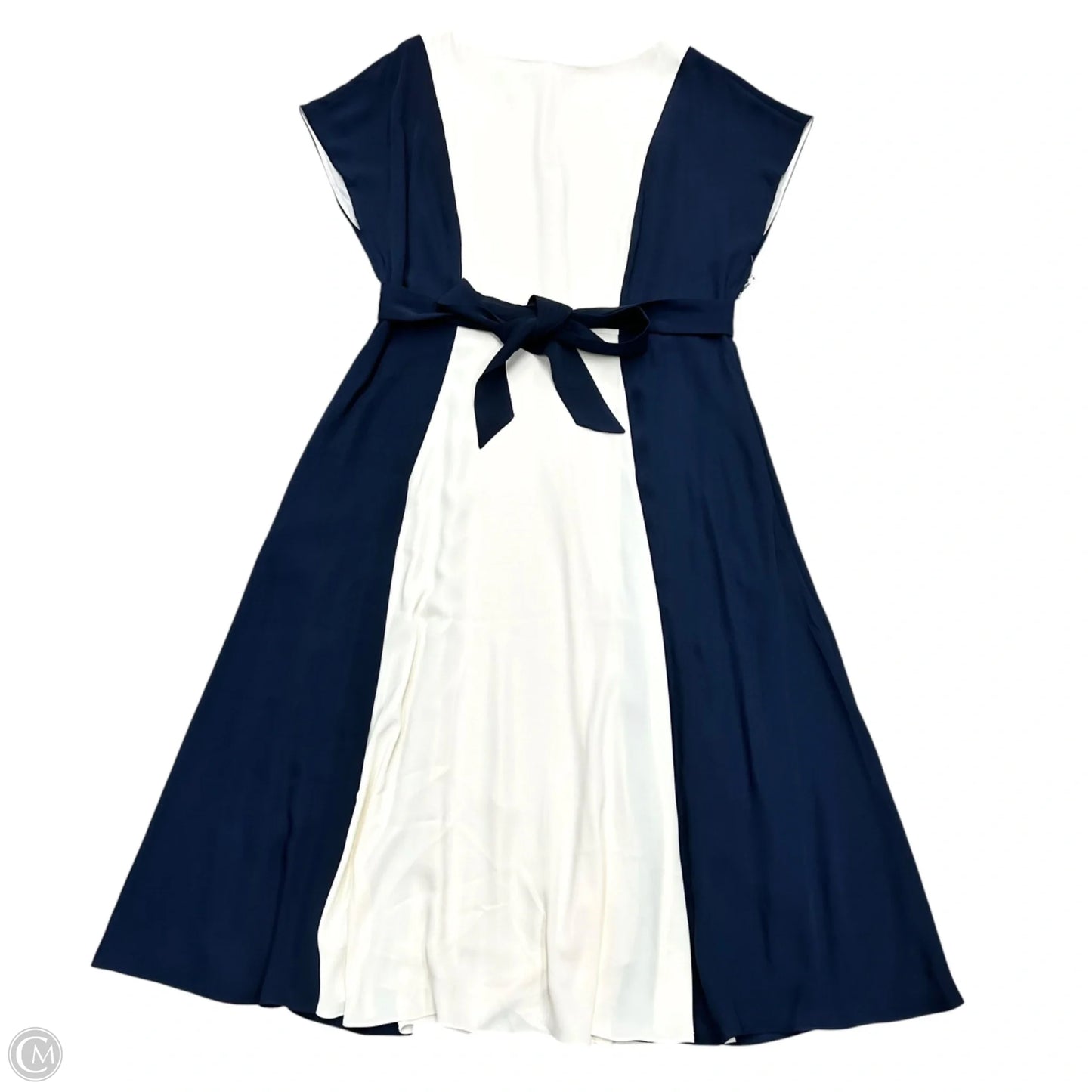 Dress Party Long By Hobbs In Blue & Cream, Size: L