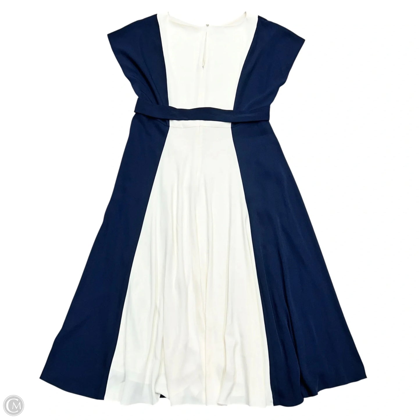 Dress Party Long By Hobbs In Blue & Cream, Size: L