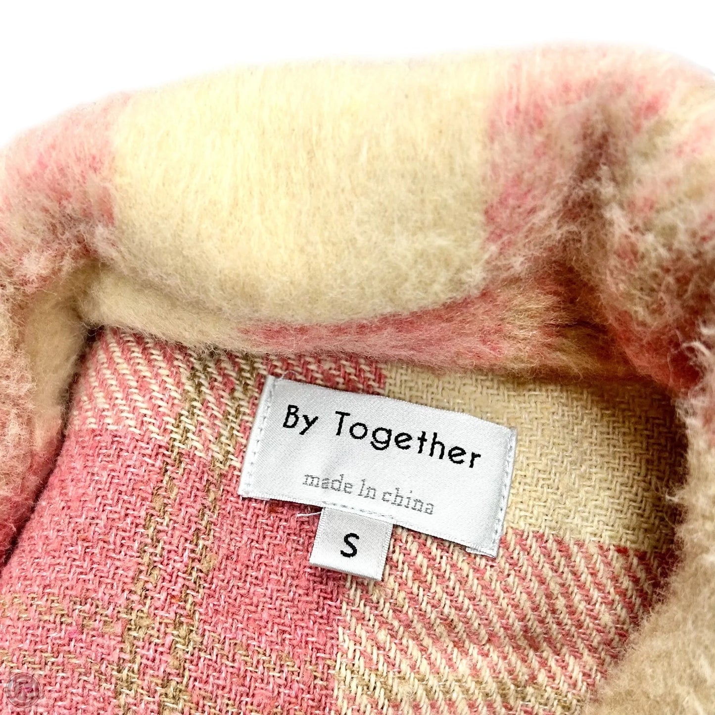 Jacket Shirt By By Together In Pink & Cream, Size: S