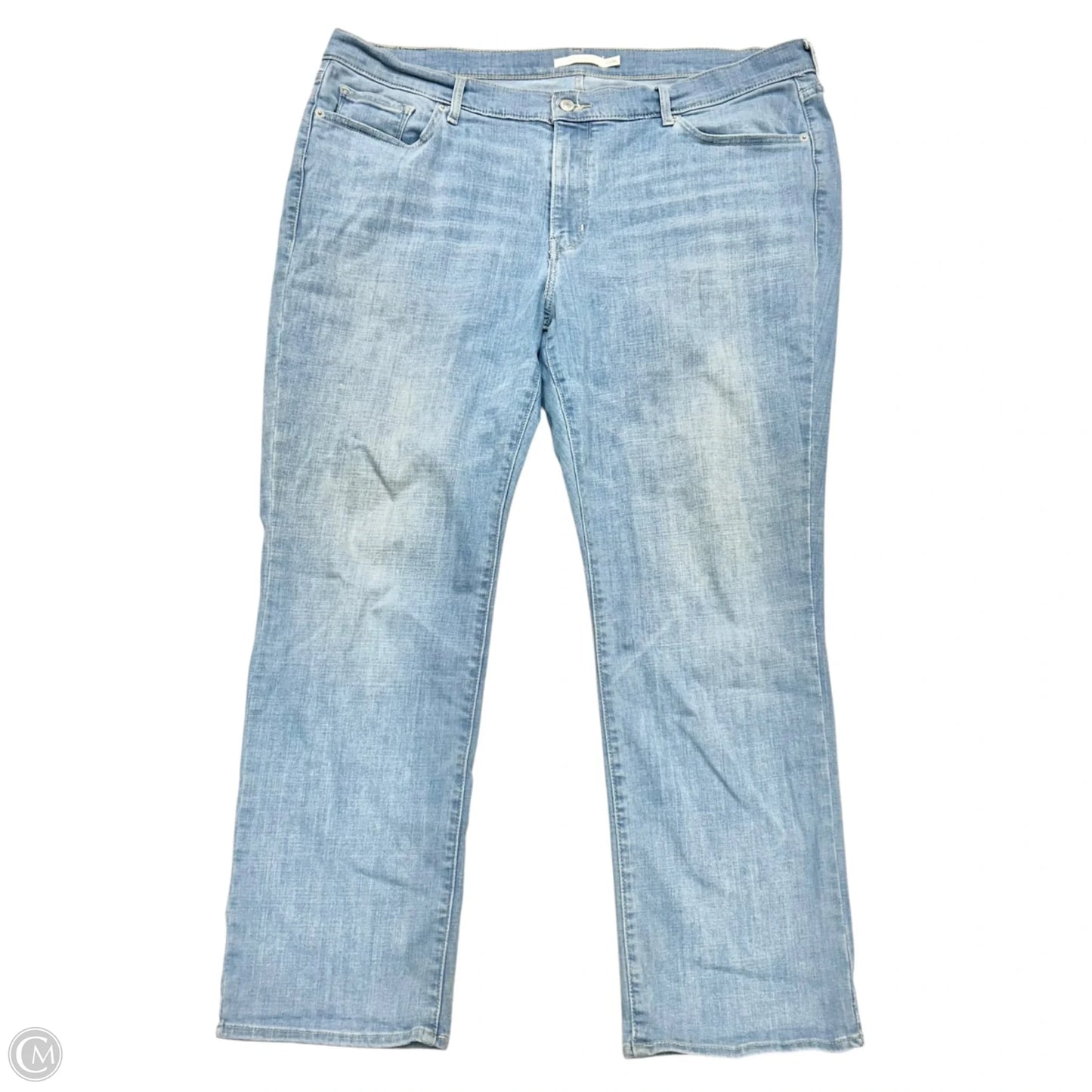 Jeans Straight By Levis In Blue Denim, Size: 20
