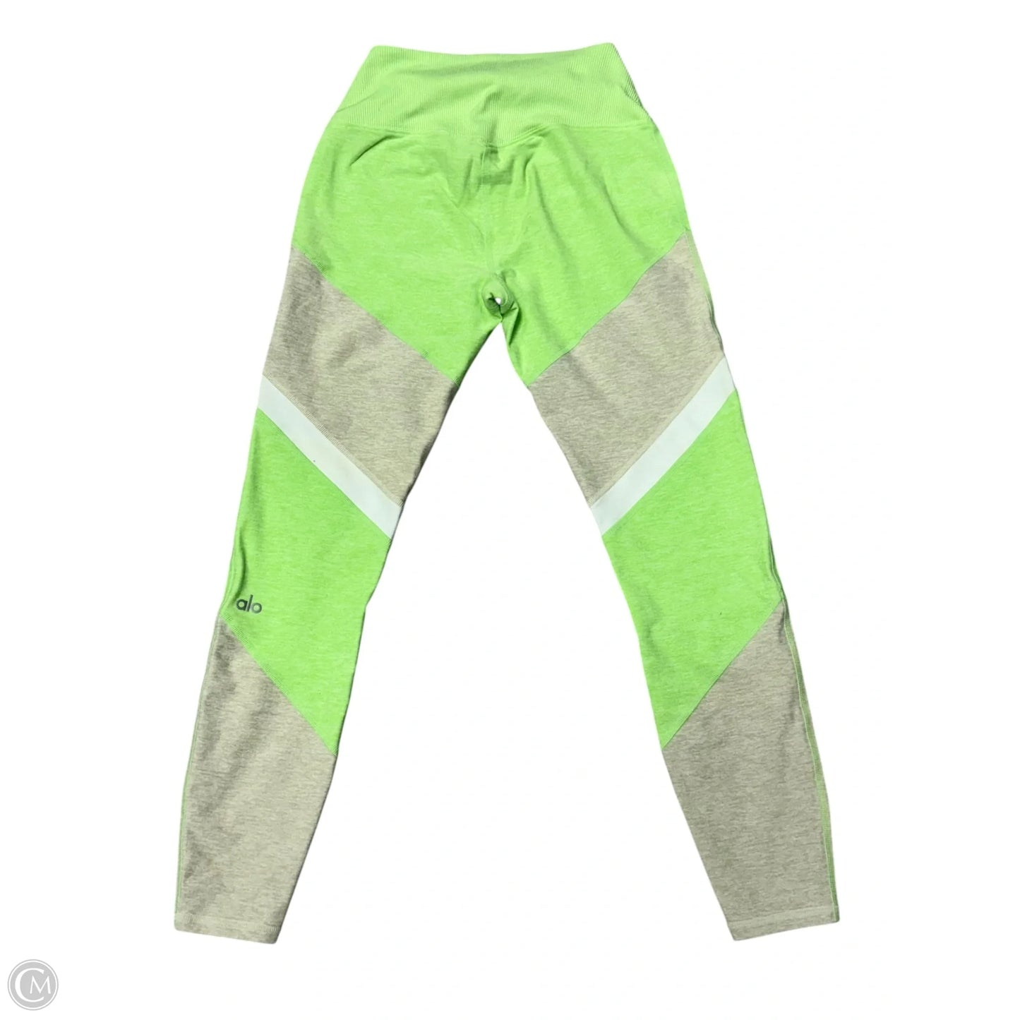 Athletic Leggings By Alo In Green & Tan, Size: Xs