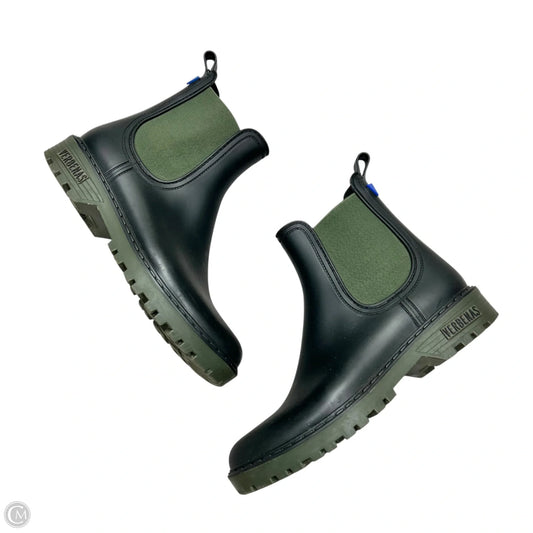 Boots Rain By Verbenas In Black & Green, Size: 6.5